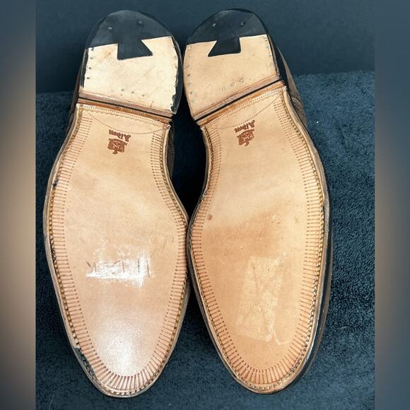 Rare Vintage 1990’S| Alden 9.5 AC Brown Long Wingtip Blucher Derby Dress Shoes - Picture 9 of 12